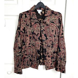 The Tog Shop Button Casual Tapestry Paisley Print Jacket/Blazer Size L USA Made